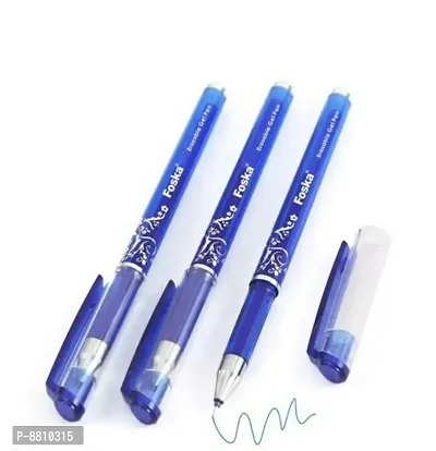 Blue Ink Erasable Gel Pen Set with attached Magic Wipe Eraser (0.35mm Nib Size) Gel Pen 0.5mm (Pack of 4 Pens)-thumb3