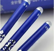 Blue Ink Erasable Gel Pen Set with attached Magic Wipe Eraser (0.35mm Nib Size) Gel Pen 0.5mm (Pack of 2 Pens)-thumb1