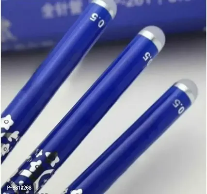 Blue Ink Erasable Gel Pen Set with attached Magic Wipe Eraser (0.35mm Nib Size) Gel Pen 0.5mm (Pack of 2 Pens)-thumb2