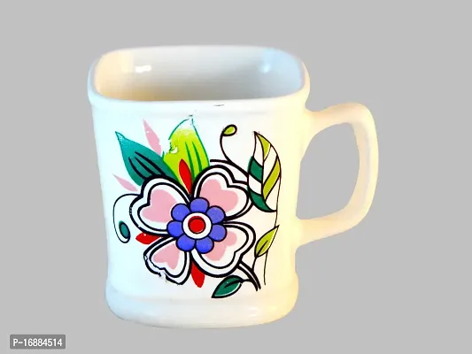 Prop It Up Bone China Coffee Mug Set, 150ml, Set of 6, Multicolour, New Tea  Coffee Cup Set Medium Size Tea/Coffee Cups, Mat Multicolour Tea/Coffee Cups, (Print 3)-thumb2