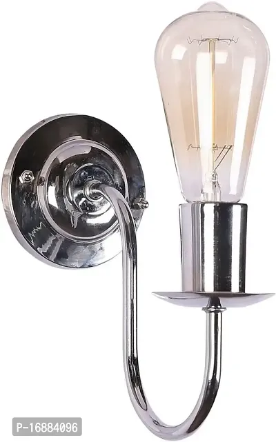 Prop It Up Retro Industrial Metal Fixture Wall Light with Edison Bulb (Chrome)-thumb2