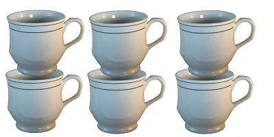 Prop It Up Premium GoldenLine Fine Tableware Bone China Set of 6 Tea Cups/Coffee Mugs for Home Office (140 ml) 09-thumb1