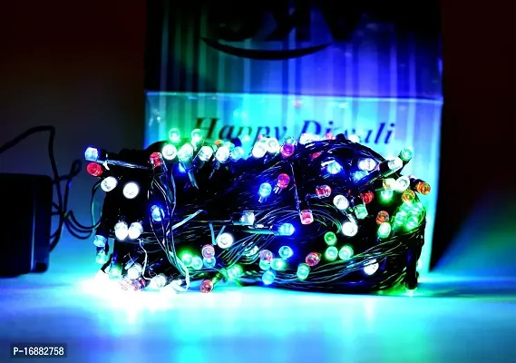 SWS?90 ft approx Multi Colour Rice lights Serial bulb decoration light with Remote function for diwali navratra christmas-thumb0