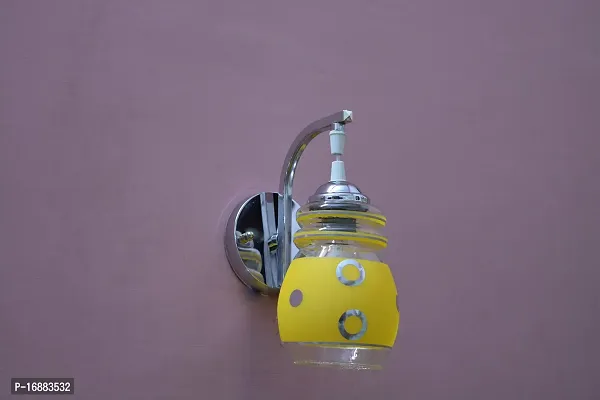 Prop It Up New Smart Look Attractive Classy Chrome Wall Lamp for Home Intirior with Yellow Ring Glass, Precious.-thumb4