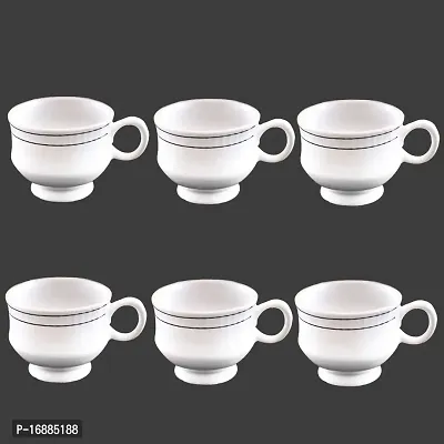 Prop It Up Premium GoldenLine Fine Tableware Bone China Set of 6 Tea Cups/Coffee Mugs for Home Office (140 ml) 13