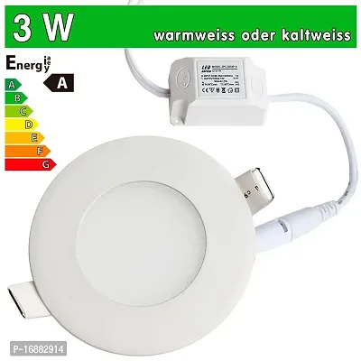 SFL 3 Watt. Round Shape Slim LED Panel (Down Light) White Color with Heat Shink (Long Life) Heavy Duty, More Brighter for False Ceiling, Recessed Light, Cut Size : 6cm 1 Year Warranty-thumb0