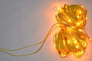 Prop It Up Festival Decoration Rice Bulb/led String Lights, 35feet, Plastic Rice Lights Serial Bulbs Ladi Decoration Lighting Christmas, Deewali, New Year Decoration Light, (Yellow, 45bulbs Pack 4)-thumb1