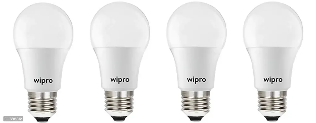 wipro E27 Screw Type LED Bulb Lamp (Yellow/2700K, 9 Watt) - Pack of 4