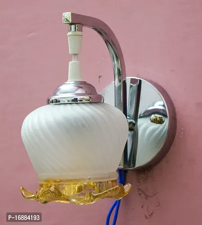 Prop It Up SFL Smart Look Attractive Classy Chrome Wall Lamp for Home Intirior with White and Golden Glass.-thumb4