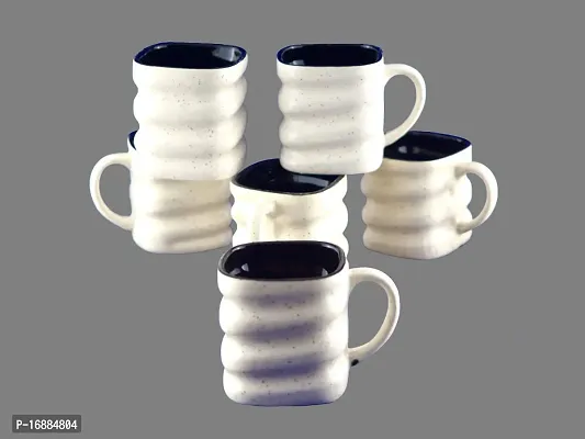 Prop It Up Premium Quality Ceramic Material Colorful Tea/Coffee Mug Set, 180ml, Set of 6,Mat Multi Colour Tea/Coffee Cups,-thumb0