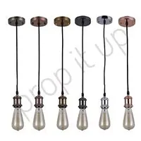 Prop It Up Round Pendant For Filaments Lamps with Holder Hanging E28, (Copper Antique)-thumb3