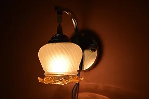 Prop It Up SFL Smart Look Attractive Classy Chrome Wall Lamp for Home Intirior with White and Golden Glass.-thumb1
