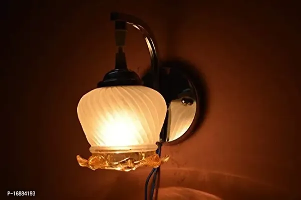 Prop It Up SFL Smart Look Attractive Classy Chrome Wall Lamp for Home Intirior with White and Golden Glass.-thumb3