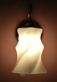 Prop It Up SFL Smart Look Attractive Classy Chrome Wall Lamp for Home Intirior with White Square Twister Glass.-thumb1