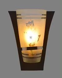 Prop It Up Wooden Uplighter Hallf Round Shape Wall Light. Flower Eaching Glass. (Free LED Bulb)-thumb1