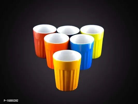 Prop It Up Bone China Porcelain Tea/Coffee Mug - 6 Pieces, Multicolour, 180 ml-thumb0