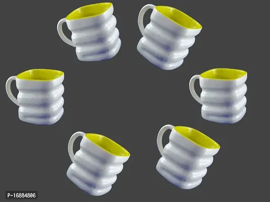 Prop It Up Ceramic Colorful Tea/Coffee Dots No Harmful Effects, Environment-Friendly Mug Set, 180ml, Multicolour -Set of 6-thumb0