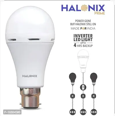 Halonix Prime 9W B22D 6500K Cool Day Light Inverter Rechargeable Emergency Led Bulb Pack of 1-thumb2