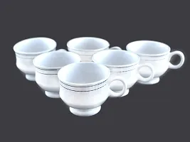 Prop It Up Premium GoldenLine Fine Tableware Bone China Set of 6 Tea Cups/Coffee Mugs for Home Office (140 ml) 13-thumb1