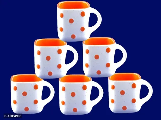 Prop It Up New Premium Quality Ceramic Material Colorful Tea/Coffee Mug Set, 180ml, Set of 6, Multi Colour,-thumb2