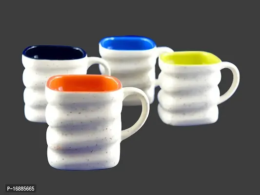 Prop It Up Ceramic Colorful Tea/Coffee Mug Set (180ml, , Multicolour) - Set of 6-thumb3