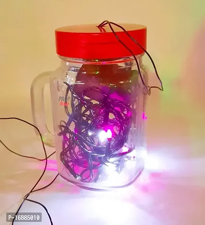 Prop It Up Newly Launch JAR Shaped Night LAMP with LED Fairy/Rice Bulb Light Multi Color, Special Launch for Festive Season, Decor for Bedroom Party Home DIY-thumb5