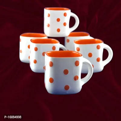 Prop It Up New Premium Quality Ceramic Material Colorful Tea/Coffee Mug Set, 180ml, Set of 6, Multi Colour,-thumb5