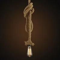 Vintage Industrial Pendant Hemp Lamp Rope Rustic Hanging Lights for Bedroom Restaurant Cafe Bar Country Style Single/Double/Triple Heads 1M-5M Easy to Install. With Free Edison lamp. MADE IN INDIA-thumb1