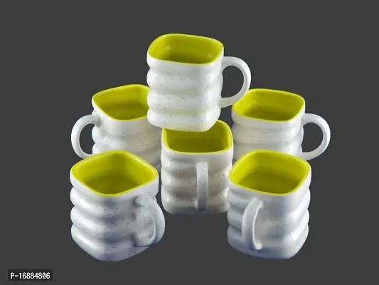 Prop It Up Ceramic Colorful Tea/Coffee Dots No Harmful Effects, Environment-Friendly Mug Set, 180ml, Multicolour -Set of 6-thumb2