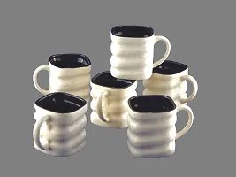 Prop It Up Premium Quality Ceramic Material Colorful Tea/Coffee Mug Set, 180ml, Set of 6,Mat Multi Colour Tea/Coffee Cups,-thumb1