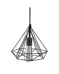 Prop It Up Make in India Black Iron Exclusive Diamond Shape Decorative Filament Pendant Hanging Light for Tungsten Bulb-thumb4