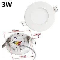 SFL 3 Watt. Round Shape Slim LED Panel (Down Light) White Color with Heat Shink (Long Life) Heavy Duty, More Brighter for False Ceiling, Recessed Light, Cut Size : 6cm 1 Year Warranty-thumb2