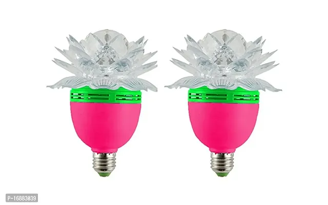 Diwali Lotus Rotating Bulb Magic Disco Lights_Pack_of 2Pcs