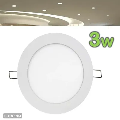 SFL 3 Watt. Round Shape Slim LED Panel (Down Light) White Color with Heat Shink (Long Life) Heavy Duty, More Brighter for False Ceiling, Recessed Light, Cut Size : 6cm 1 Year Warranty-thumb2