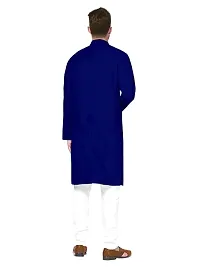 Fashtastic Men's Royal Blue Cotton Blend Kurta Pyjama Set- XL-thumb2