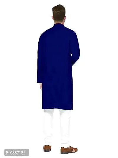 Fashtastic Men's Royal Blue Cotton Blend Kurta Pyjama Set- XL-thumb3