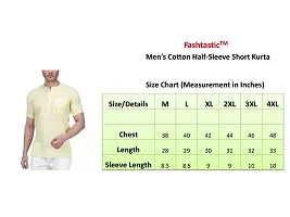 Fashtastic Men's Yellow Cotton Short Kurta (Sadra)- L-thumb3