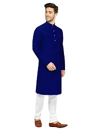 Fashtastic Men's Royal Blue Cotton Blend Kurta Pyjama Set- XL-thumb1