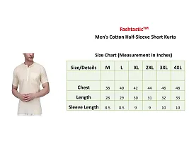 Fashtastic Men's Cream Cotton Short Kurta (Sadra)-XXL-thumb3