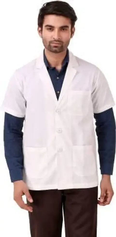 Fashtastic Unisex HalfSleeve Lab Coat (Size:S, 1 Unit)