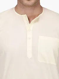 Fashtastic Men's Cream Cotton Short Kurta (Sadra)-XXL-thumb2