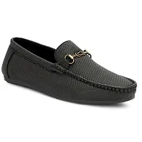 Stylish Black Synthetic Solid Loafers For Men-thumb1