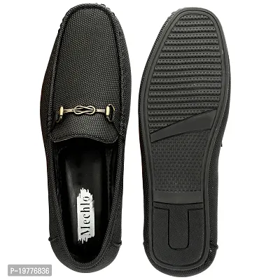 Stylish Black Synthetic Solid Loafers For Men-thumb5