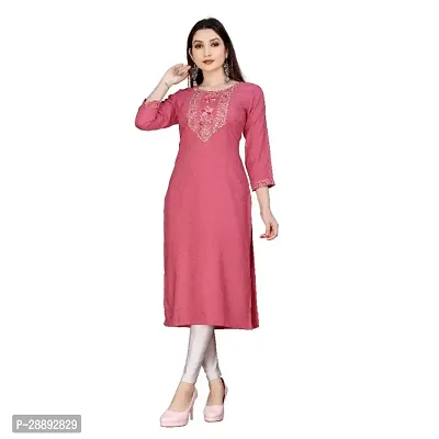 Embroderied Latest neck Design Cotton Fabricated Kurti-thumb0