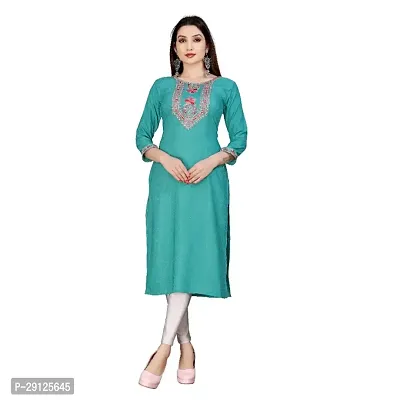 Embroderied Latest neck Design Cotton Fabricated Kurti-thumb0