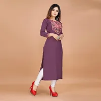 Embroderied Latest neck Design Cotton Fabricated Kurti-thumb2