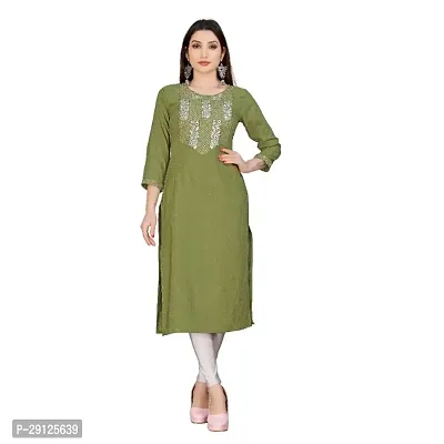 Embroderied Latest neck Design Cotton Fabricated Kurti-thumb3