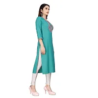 Embroderied Latest neck Design Cotton Fabricated Kurti-thumb3