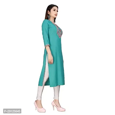 Embroderied Latest neck Design Cotton Fabricated Kurti-thumb4