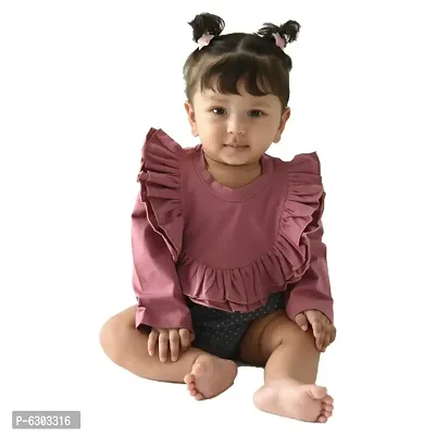 Tiffy and Toffy Girly Dreamy Neck Frill 100% Pure Cotton Top for Little Princess | Mummas Preferred Choice-thumb0